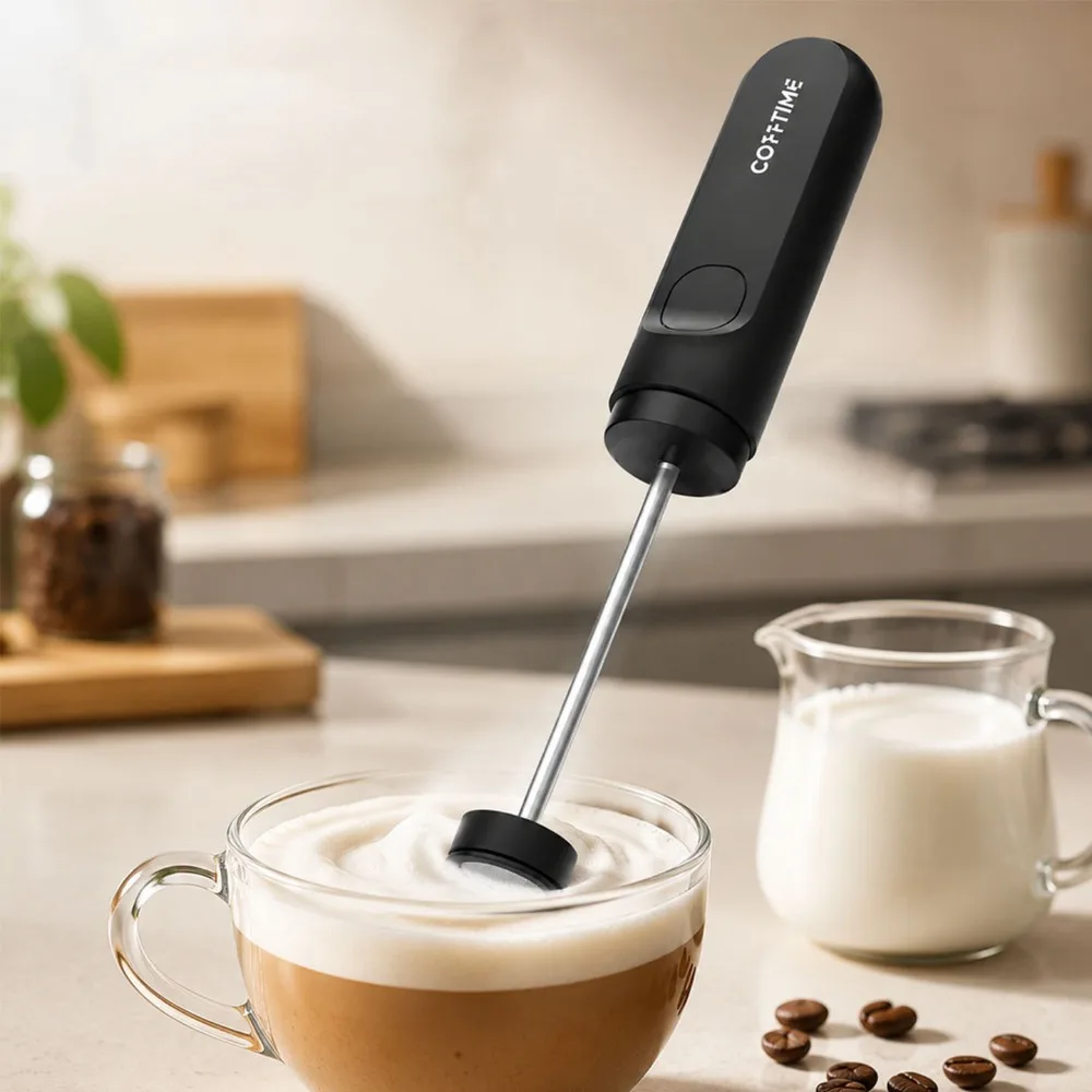 Electric Milk Frother Handheld - Electric Coffee Milk Frother Easily Whips