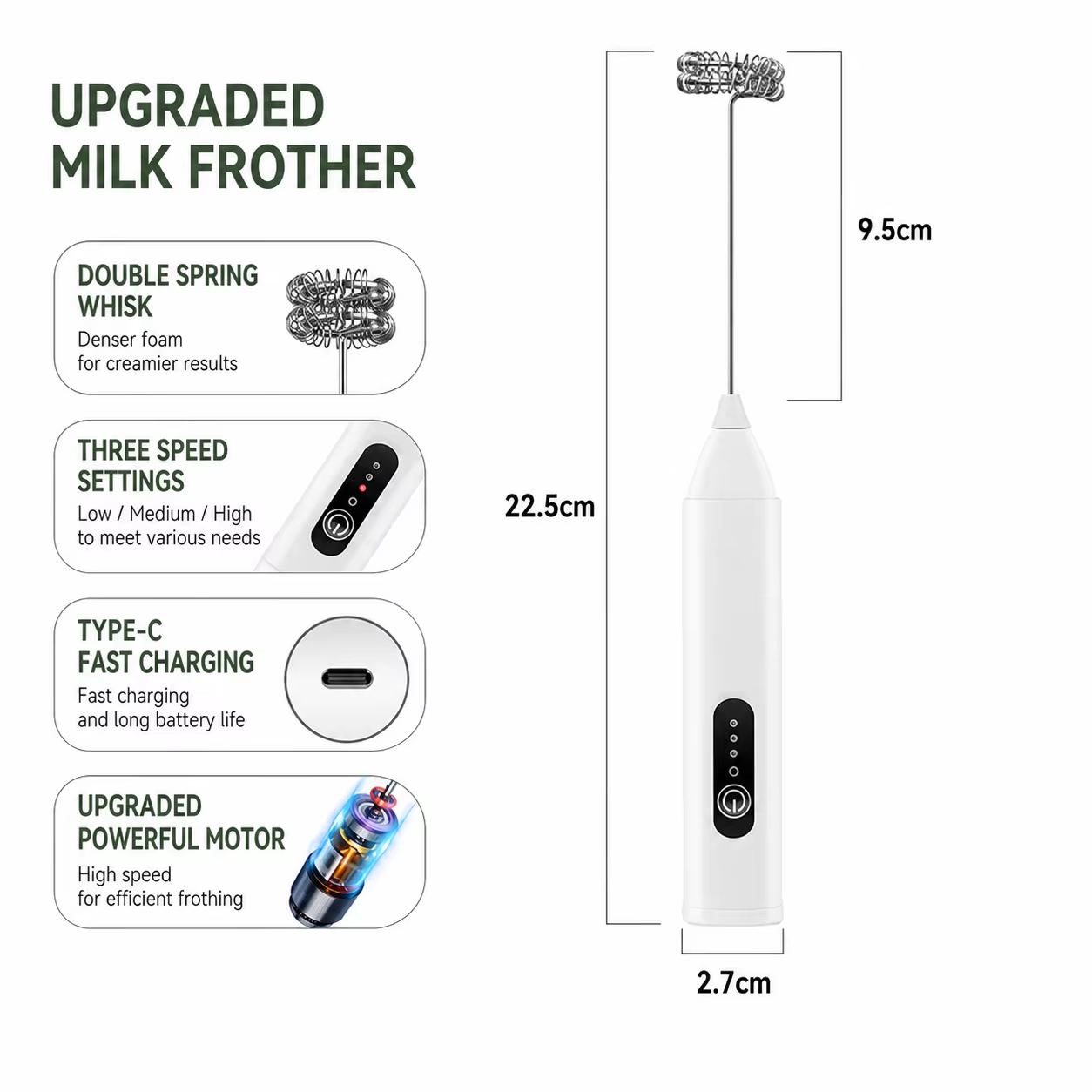 Electric Milk Mixer + Wireless - Portable Blender Usb Rechargeable recension och pris
