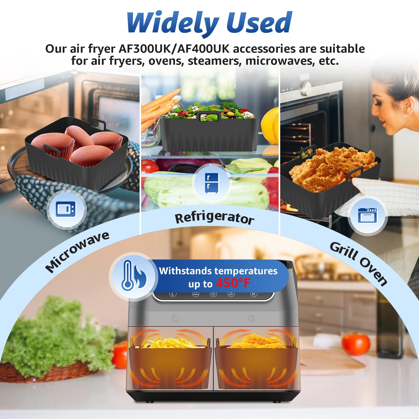 2Pcs Air Fryer Silicone Liners - Air Fryer Silicone Pot Liner recension och pris